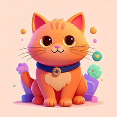 Fototapeta premium cat isolated image design art 