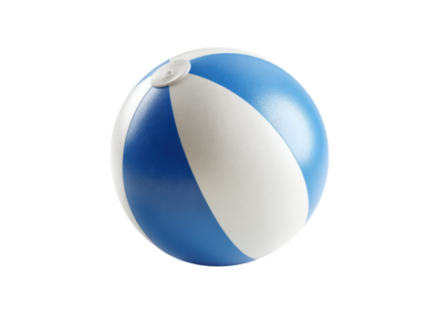 Blue white inflatable sphere ball beach, Isolated, Png Transparent Background