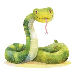 Naklejka premium Snake illustration character reptile.