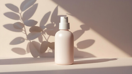 skincare bottle with white pump 