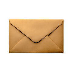 A closed brown paper envelope with a classic flap design isolated on transparent background