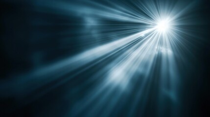 Obraz premium Celestial Convergence: A radiant light beam erupts from a dark abyss, symbolizing hope and divine energy.