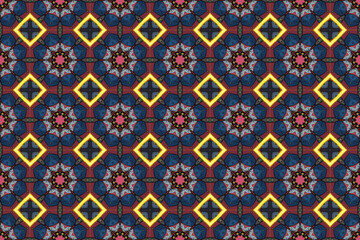 Seamless Tile Endless Background Symmetric Geometric Textile Visual Texture Cloth Design Luxury Interior Template Graphic Digital Art Fashion Fabric Decoration Shape Perspective Wallpaper Pattern.