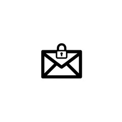 Secure Mail Icon Featuring Envelope with Padlock Symbol for Confidential and Safe Messaging