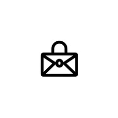 Vector Icon of Envelope with Lock Symbol Representing Secure Email or Encrypted Message
