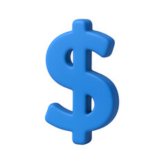 Fototapeta premium Blue Dollar Sign 3D Icon