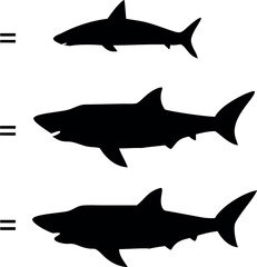 Obraz premium sharks vector silhouettes