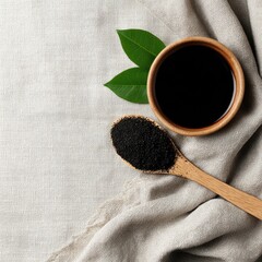 Black Tonic with Green Leaves