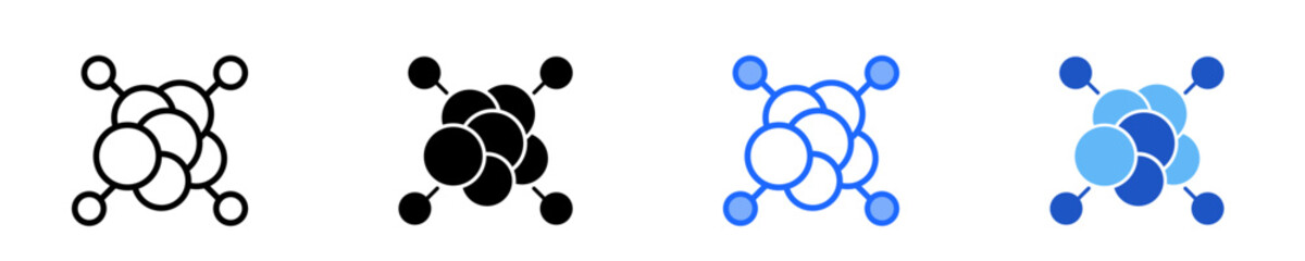 Molecule Model  Icon Set Multiple Style Collection