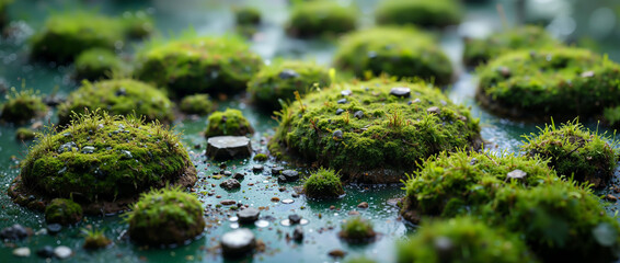 Exploring microworlds created from microchips featuring lush miniature landscapes