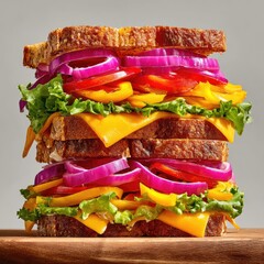 Stacked Sandwich Delicious Food