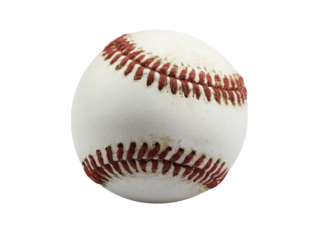 White baseball with red stitching on black background sport game, Isolated, Png Transparent Background