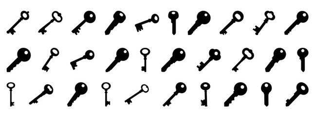 Array of keys silhouette representing choice or options