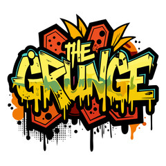 Vector art of the grunge graffiti style lettering isolated on white background