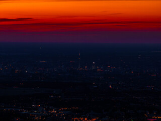 Naklejka premium Berliner fernsehturm, Berlin TV Tower during sunset, Berlin Landscape, Germany
