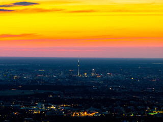 Berliner fernsehturm, Berlin TV Tower during sunset, Berlin Landscape, Germany