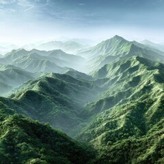 Green Mountains and Blue Sky