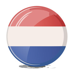 Round Tricolor Striped Flag Pin Button Graphic Design Element Icon Celebration National Symbol