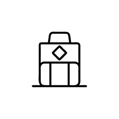 Fototapeta premium Minimalist outline icon a suitcase with a diamond shape luggage travel