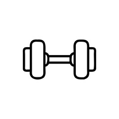 Outline dumbbell icon on fitness weight