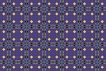 Seamless Tile Endless Background Symmetric Geometric Textile Visual Texture Cloth Design Luxury Interior Template Graphic Digital Art Fashion Fabric Decoration Shape Perspective Wallpaper Pattern.