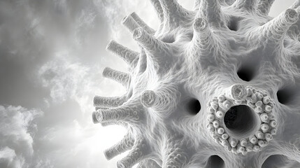 Close-up virus cell medical science concept