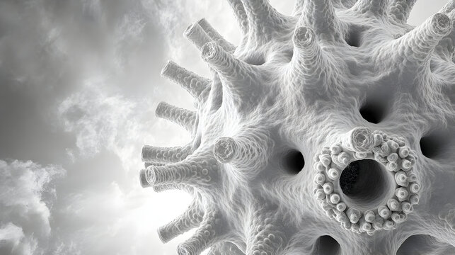 Close-up virus cell medical science concept