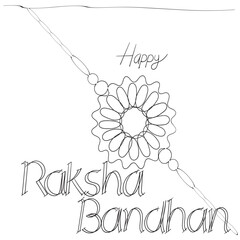 Raksha Bandhan celebration continuous one line drawing. Indian Rakhi Festival Sibling Love in Continuous Outline Ve drawn single line sketch drawing cartoon illustration of Raksha Bandhan