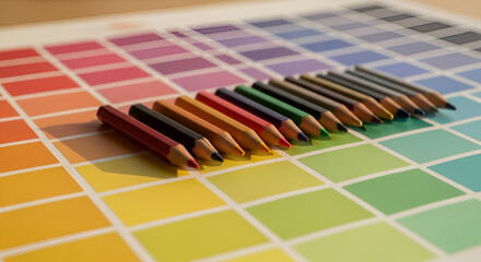 Colored Pencils on Color Chart