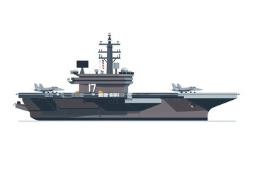 Fototapeta premium Modern aircraft carrier illustration