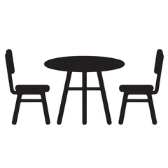 Two wooden chairs with a table on a white background, perfect for office or home interior design