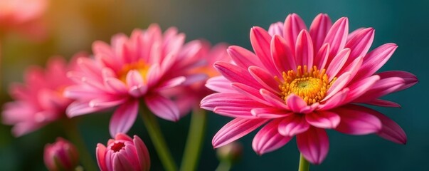 A vibrant, isolated chrysanthemum bloom in full splendor , botany, studio shot