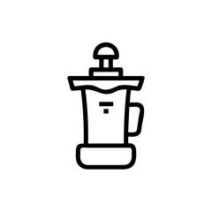 Outline icon a coffee maker with a handle plunger machine appliance