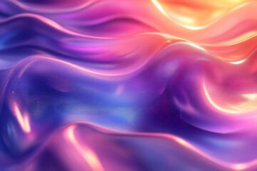 Fototapeta premium Iridescent wavy gradient liquid texture