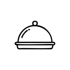 Outline icon a covered food tray with a handle dish cloche