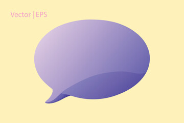 Purple speech bubble with gradient on light yellow background talk conversation