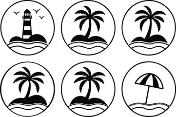 Obraz premium Landscape Icon Set for Creative and Professional Design. Modern Landscape Icon Set for Web and Print Projects. High Quality Landscape Icon Set for Digital Artwork. Landscape Icon Set for Apps Branding