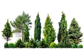Fototapeta premium Diverse evergreen trees collection