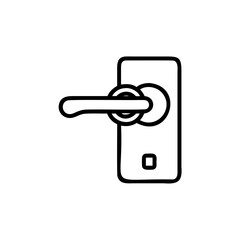 Outline icon a hotel keycard door handle on access
