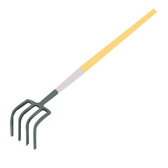 Garden Rake Tool.head for gardening in vector 
