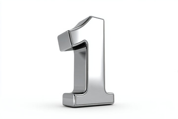 a silver number one on a white background