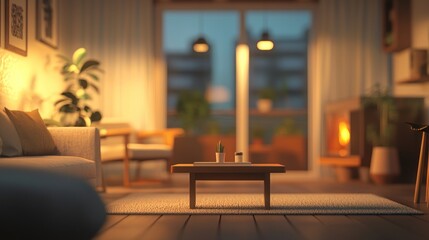 Cozy Evening in a Modern Living Room