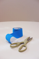 Blue medical taping equipment used in rehabilitation and training