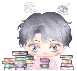 hardworking character Chibi stlye