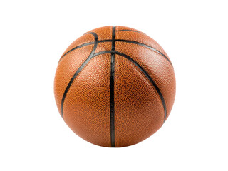 Obraz premium Orange basketball with black lines on black background brown leather, Isolated, Png Transparent Background
