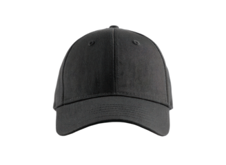 Dark gray baseball cap front view headwear accessory, Isolated, Png Transparent Background