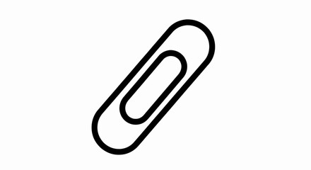 Obraz premium Paperclip attachment icon, a simple black line vector illustration for office supply