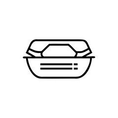 Outline icon a phone handset resting on a bowl vector
