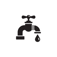 Water Tap Vector Illustration with Droplet