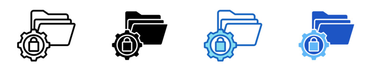 Secure Files  Icon Set Multiple Style Collection